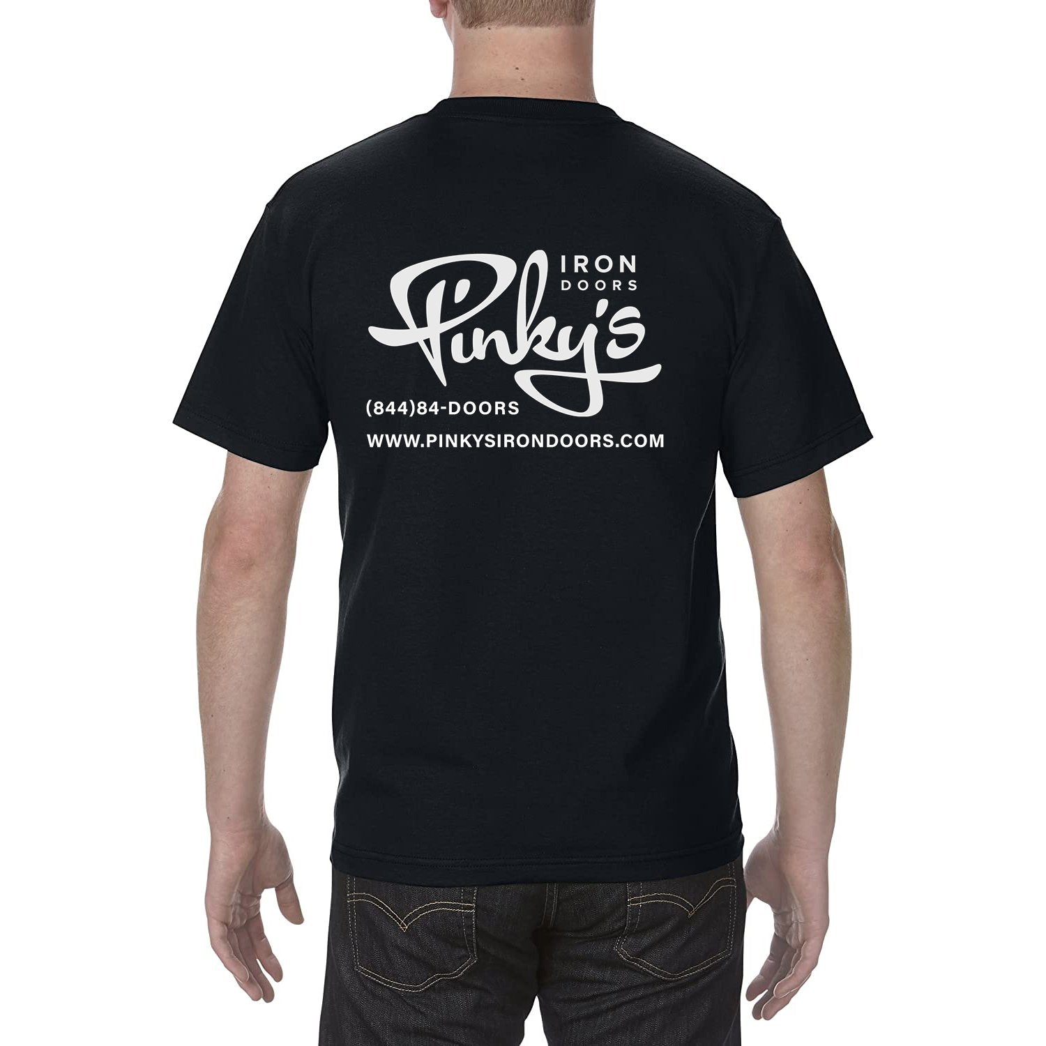 Pinkys Iron Door Logo - T-Shirt - Back